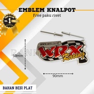 WRX brand exhaust Emblem, embossed, free rivet nails