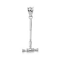 Claddagh Gold Solid .925 Sterling Silver Gavel Hammer Judge Court Jury Pendant Necklace - Choice of 