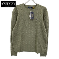 Polo Ralph Lauren 綠色羊絨羊毛絞花針織羊絨混紡毛衣，XL碼