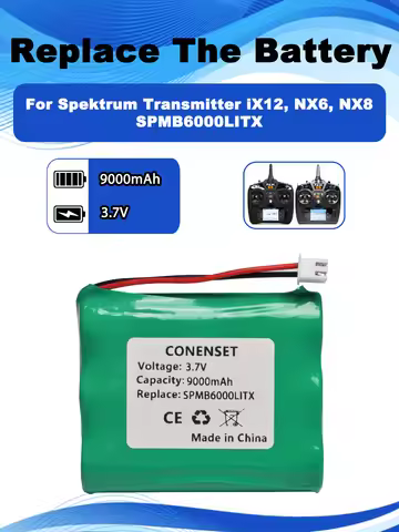 3.7V 9000mAh SPMB6000LITX Replacement Battery For Spektrum Transmitter IX12 NX6 NX8 Remote Controlle