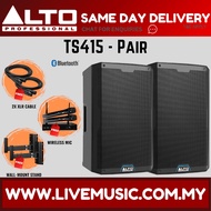 Alto TS415 2500W 15" Powered Speaker w/UG-88HH Wireless Mic, Speaker Stand and Cable - Each / Pair (
