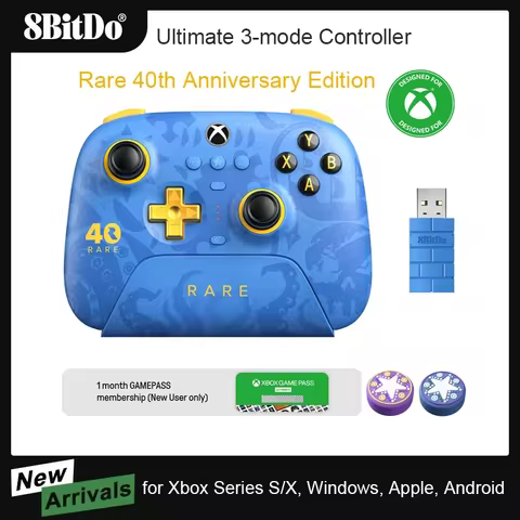 8BitDo Ultimate 3-mode Wireless Controller for Xbox, Rare 40th Anniversary Edition Gamepad for Xbox 