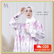 Qc Cantika Tunic, Muslim Dress Top Hijab FashionWanita T EK387 Daster Tunic/ Outer Tie Dye