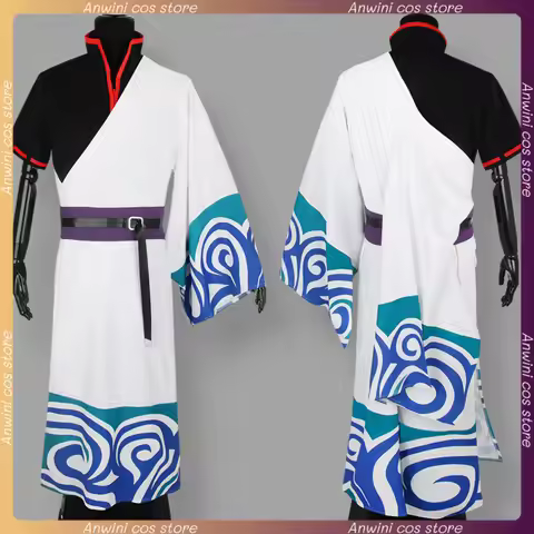 Gintama Anime SakMiGintoki Cosplay Costume Wig Kimono Top Pants Full Suits Men Role Playing Hallowee