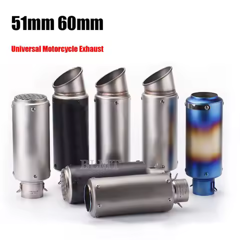 Universal 51mm 60mm motorcycle exhaust pipe proyect muffler carbon fiber exhaust with DB Killer for