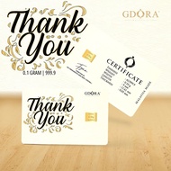 GDORA Gold Bar 0.10gram Thank You White 999.99