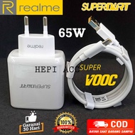 CHARGER REALME ORIGINAL 65 WATT ASLI 100% SUPER DART / VOOC WC0506A3HK KABEL DATA/KEPALA CHARGER/ADA