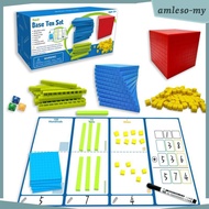 [AmlesoMY] Base Ten Blocks with Place Value Chart Hands-on Learning-Style Math Teaching Set with Boa