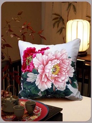 New Chinese Style Livet Light Luxury Flower Pillow Arhat Bed Ring Chair Cushion Cover Lumbar Pillow 