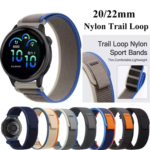 Nylon Trail Loop For Garmin Vivoactive 6 5 4 3 Strap For Garmin Forerunner 970 570 S70 55 158 165 24