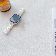 เคส + สายนาฬิกาเรซินสีสันสดใสธารน้ำแข็งสายนาฬิกาสำหรับ Apple สายนาฬิกาข้อมือ49มม. 45มม. 44มม. 41มม. 40มม. 42มม. 38มม. สายนาฬิกาข้อมือแฟชั่นสำหรับ Apple Watch Series Ultra 8 7 6 5 4 3 SE 2 1
