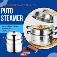 ✾♘Original 3 Layers Steamer for Puto 3 Layer Siomai Steamer Stainless Cookware Multifunctional