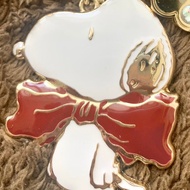無花果酒紅色 Snoopy 史努比鑰匙圈吊飾 金工琺瑯
