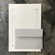 信紙組/甜蜜回憶相框/活版印刷/米色信紙/水泥灰信封