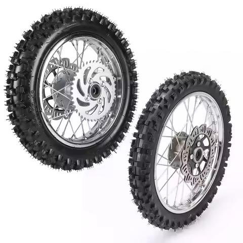 14" Front Wheel 60/100-14 Tire 1.4x14 Rim & 80/100-12 3.0-12 Rear Wheel Tire Rim Assembly for Dirt P