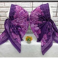 BERGARANSI KERUDUNG SEGI EMPAT HIJAB JILBAB MOTIF SF UNGU TERONG