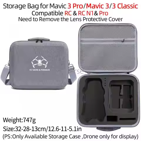 High-capacity Storage Case For DJI Mavic 3 Pro/Mavic 3/Mavic 3 Classic Shoulder Bags Portable Bag Fo