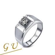 【GU鑽石】A80男友生日禮物結婚戒指訂婚戒指擬真鑽男戒鋯石戒指GresUnic Apromiz 2克拉男士鑽石戒指 男