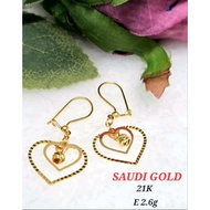 21K EARRING SAUDI GOLD PAWNABLE