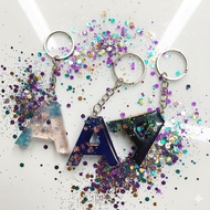 Custom initial letter keychain l keychain l resin l letter l gift l gift l couple l gift
