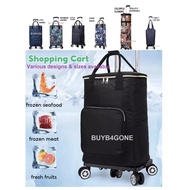 BUYB4GONE-FRESH RETRACTABLE FOLDING GROCERY SHOPPING/ MARKETING TROLLEY/LIGHT-THERMAL(SG Seller)=