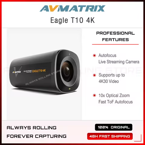 AVMATRIX Eagle T10 4K ToF Autofocus Live Streaming Camera with 10x Optical Zoom up to 4K30 Video Mul
