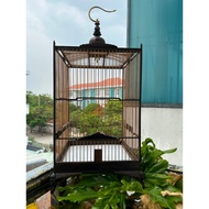 Ebony flower honeysucking cage size 25x43cm (magnetic feet) made in Hue with very beautiful wood gra