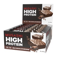 Musashi High Protein Bars Milk Chocolate Brownie Pack of 12 (12 x 90g)