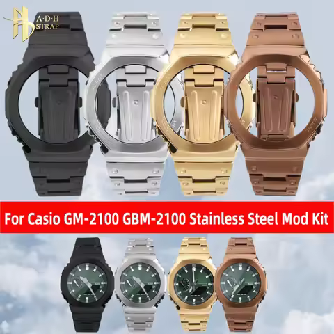 GM2100 GBM2100 Mod Kit For Casio G-SHOCK GM-2100 GBM-2100 Metal Bracelet Upgrde Modified Casioak gm2