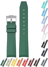 20mm Curved End Rubber Band For Omega Speedmaster, Replacement Watch Bands With Buckle For Omega X Swatch MoonSwatch and SpeedMaster - Multiple Colors