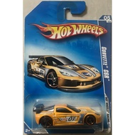 Hotwheels Regular Yellow Corvette C6R Gold 01 THR Blue Card Not Mint Original Mattel