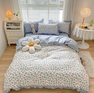 全城熱賣 - 少女心純棉套件（菲菲兔-荷葉邊款）【1.8m床笠款（被套200*230 床笠180*200枕套48*74*2隻）】