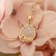 夢中的夜景 風景純銀金色頸鏈 藍瑪惱石 Alpine Dream