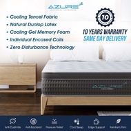 Azure™ Cool Hybrid | Euro Top, Tencel Fabric + Cooling Gel + Latex Mattress | Pocketed Coil Spring | All Sizes Avail.