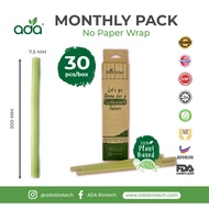 ADA STRAW MONTHLY PACK 7.5mm (30 pcs/box) Food Based Ingredients, Biodegradable, Plastic Free Soluti