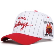 NO HARD feelings Embroidered baseball cap Outdoor sports striped cap Casual hip hop flame cap