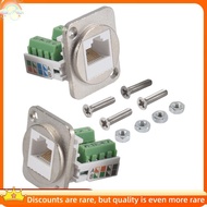 【qianaizi1】2PCS RJ45 Panel Mount  Terminal Adapter, RJ45/8P8C Female Panel Mount Connector, RJ45 Sol