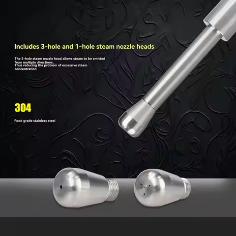 A08I Coffee Maker Steam Nozzle Steam Wand Nozzle Stainless Steel Multiple Holes Tip Milk Foam Spout