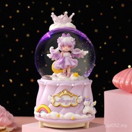 Anime Luminous Cartoon Automatic Large Factory Blowing Snow Music Box Ornaments Music Box Crystal Ba