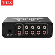 RCA Audio Source Switch Box, IR Remote Compatible with Tablet & Player Kotak Suis Sumber Audio RCA, 