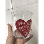 Glass cups (set of 3 hearts)