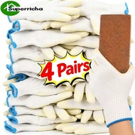 4/1Pairs Elastic Rubber-impregnated Work Gloves, Wear Resistant Protective Mitten, Comfort Long Time