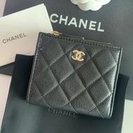 全新代購 Chanel classic wallet caviar black香奈兒經典 CC logo荔枝魚子醬粗粒牛皮金扣銀包 AP3388