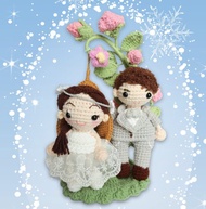 鈎織結婚花鞦韆玩偶