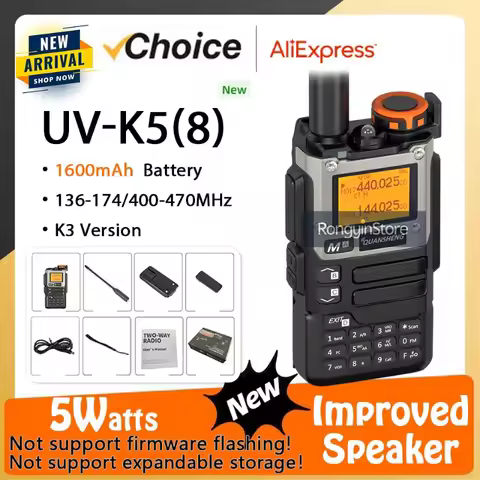 Quansheng UV-K58 5W Walkie Talkie UV-K6 UV-K5(8) Two Way Radios USB-C Direct Charge Multi-band AM/FM