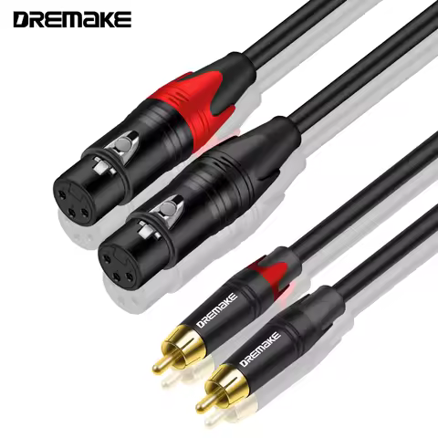 DREMAKE RCA to XLR Audio Cable Dual RCA Plug to Dual XLR 3-Pin Microphone Cable 2 XLR to 2 RCA HiFi 