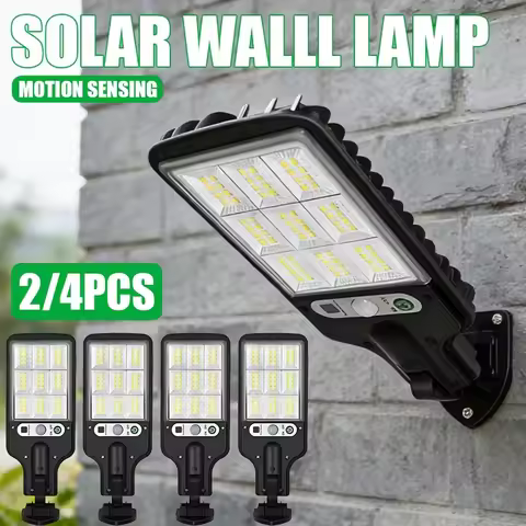 Outdoor Solar Rechargeable COB Street Lamps 3 Modes Garden Decorative Light Security Lighting for De