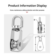 304 stainless steel pulley traction wheel  Heavy-duty crane pulley Steel wire rope pulley/绳索滑轮