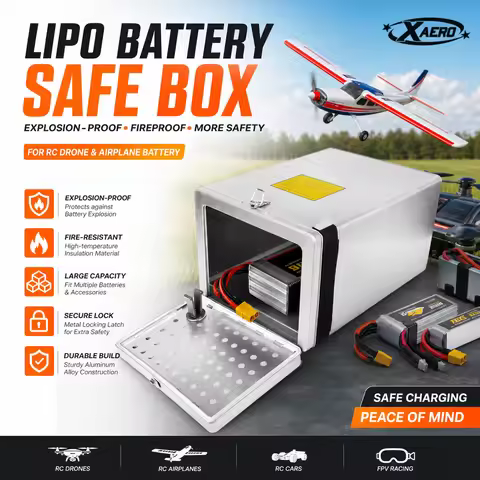 Medium/Large Size BAT-SAFE LIPO BOX Lithium Battery Explosion Proof Safe Fireproof Container for RC 