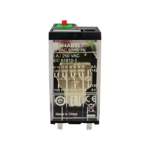 RXM4AB2E7 miniature plug in relay, Harmony Electromechanical Relays, 6A, 4CO, with LED, lockable tes